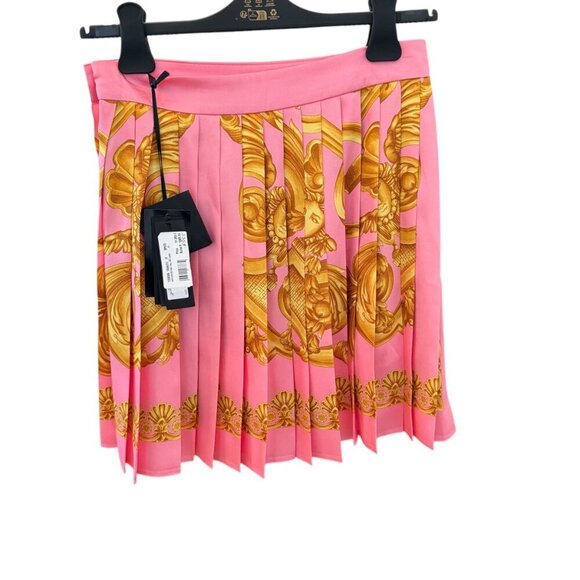 Versace Heritage Print Pleated Mini Skirt, 42 (US 6) 44 (US 8), NWT Retail 1850 - Picture 2 of 12
